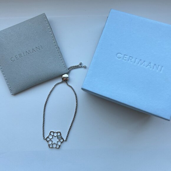 Sterling Silver with Diamonds Slider Bracelet by Cerimani - Picture 9 of 15